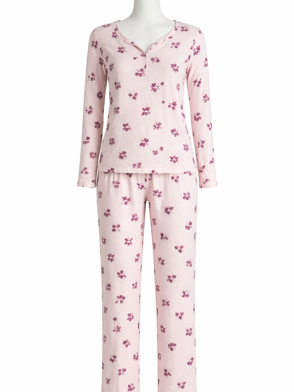 🌸 Croft & Barrow XL Floral Pajama Set Soft Stretch Pink Cozy Sleepwear